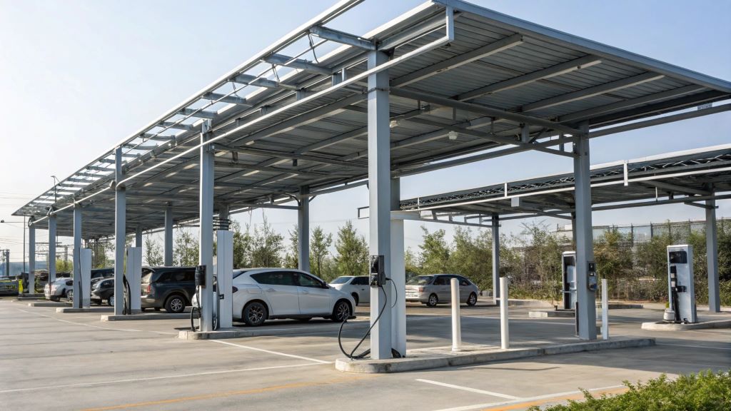 Charging Structures Metal Parking Structures for Electric Vehicle Charging Stations ...