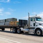 Driver inspecting trailer weight before highway travel in Houston