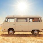 Phoenix camper van parked under intense summer sunlight
